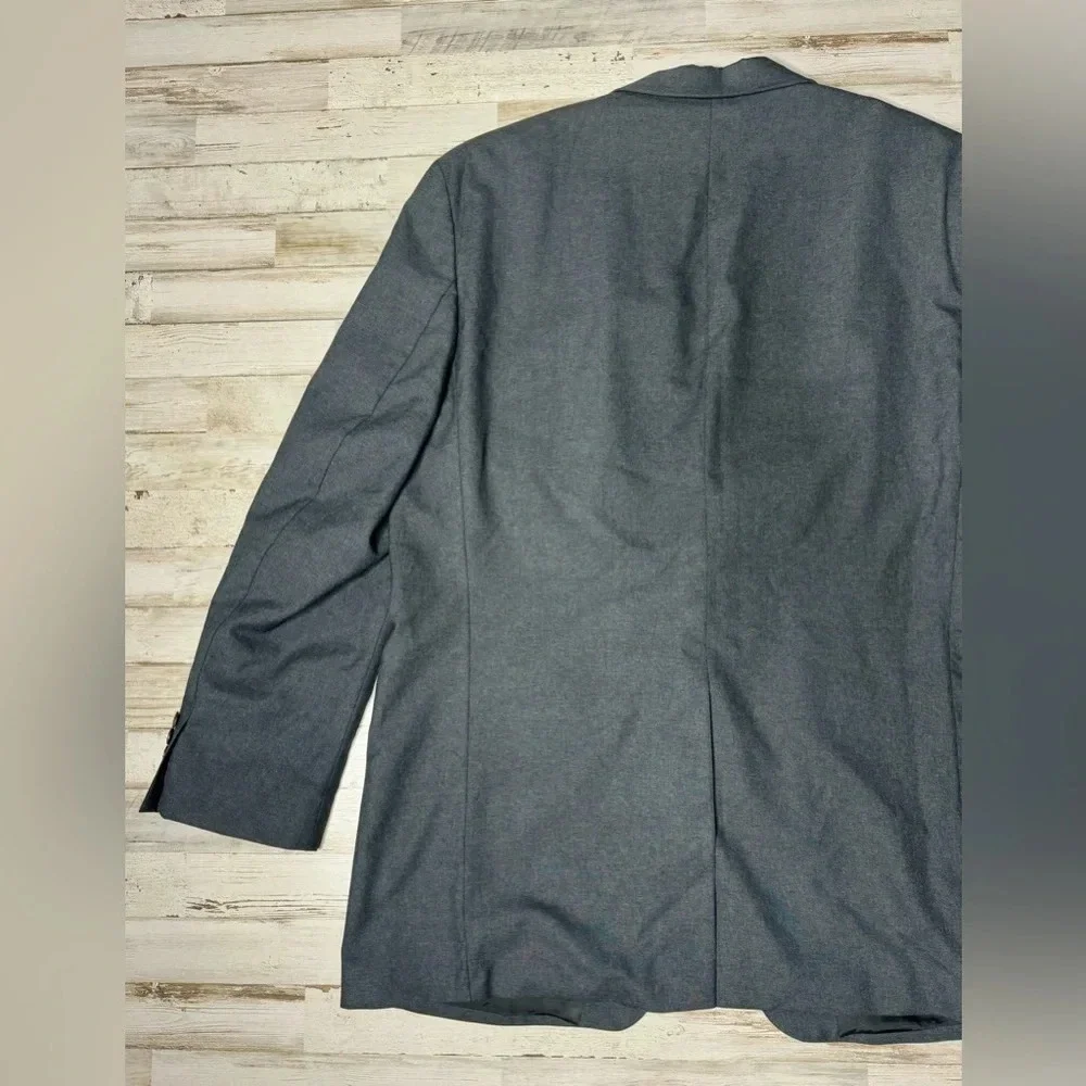 Polo University By Ralph Lauren Men’s Wool Blazer Jacket Gray Solid 46T